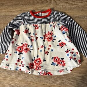 Little Me Baby Girl Floral Top 12M Striped Long Sleeve Shirt